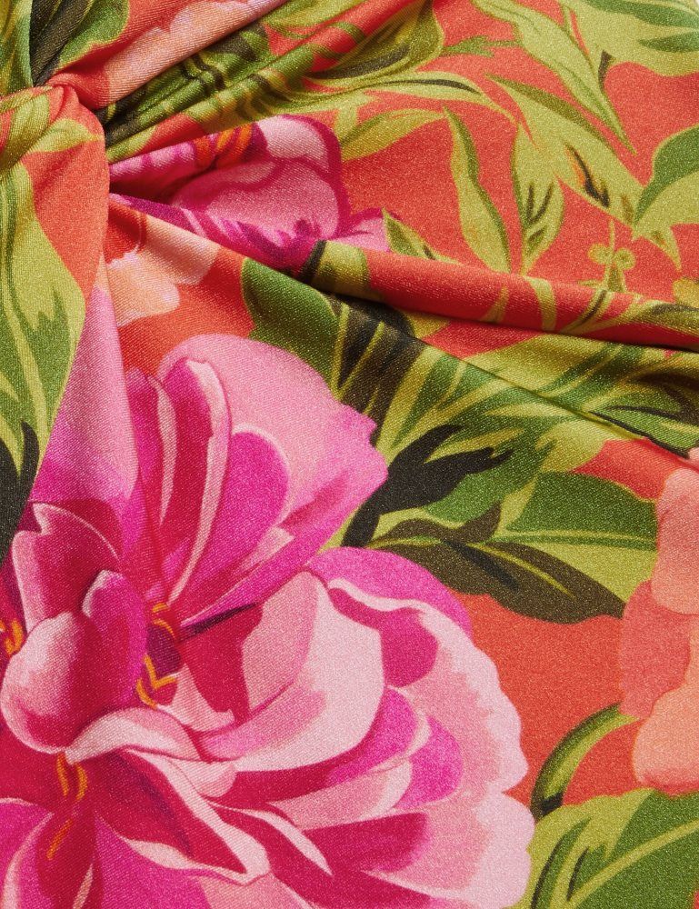 Ted Baker Abygal - Floral Print Plunge Halter Neck Swimsuit Bademode Damen Koralle | 439682-SNV