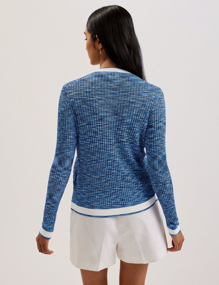 Ted Baker Addlinn - Long Sleeve Fitted Cardigan Pullover Damen Blau | 089536-JSI