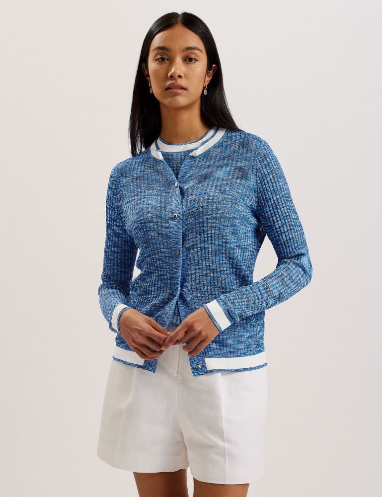 Ted Baker Addlinn - Long Sleeve Fitted Cardigan Pullover Damen Blau | 089536-JSI