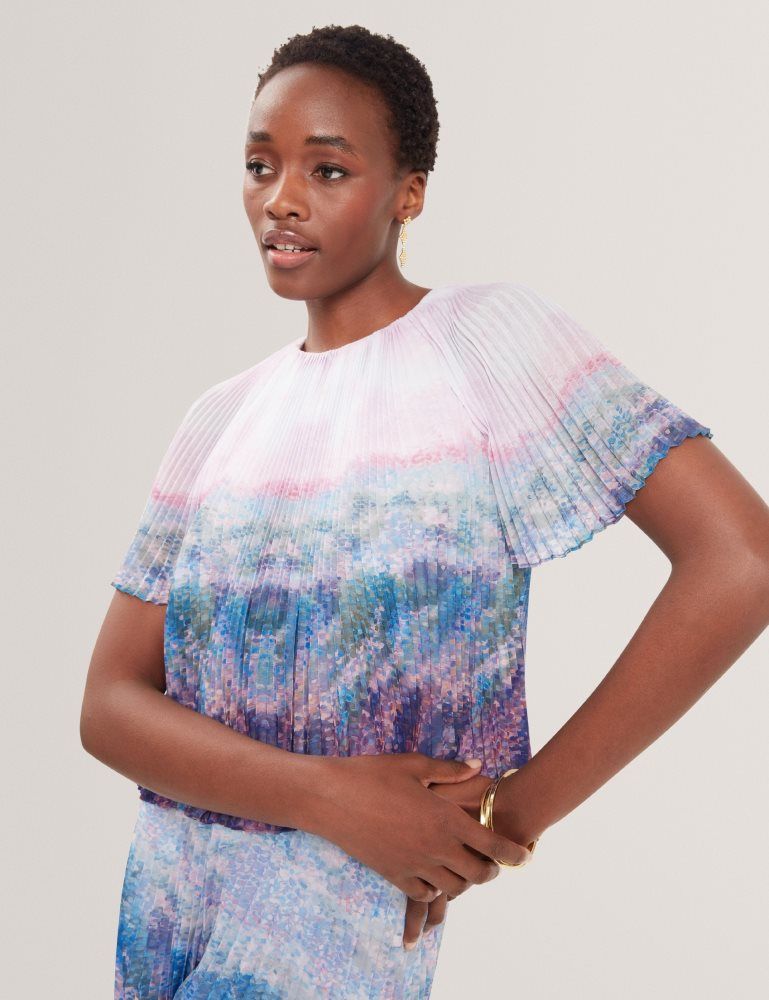 Ted Baker Aharra - Pleated Short Sleeve Blouse T-shirts Damen Rosa | 471239-YGR