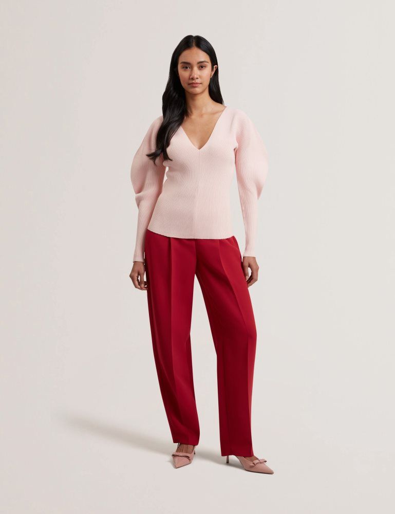 Ted Baker Amelyaa - Rib Sculpt Sleeve Sweater T-shirts Damen Rosa | 659041-WVQ
