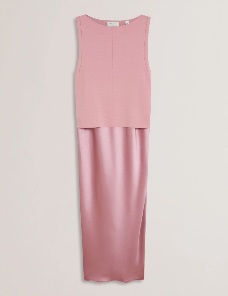 Ted Baker Ammil - Satin Midi Slip Dress With Removable Tank Kleid Damen Rosa | 957460-GDZ