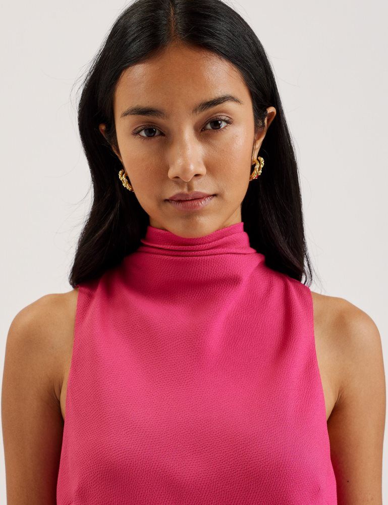 Ted Baker Anini - Textured High Neck Sleeveless Top T-shirts Damen Fuchsie | 812739-SPO