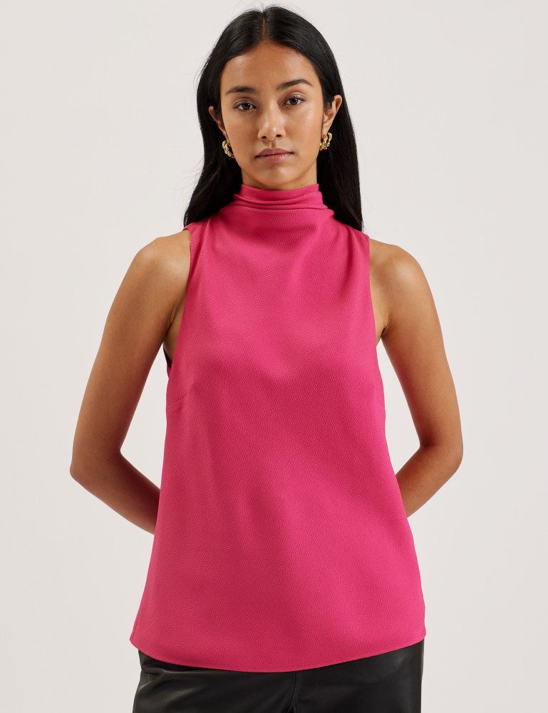 Ted Baker Anini - Textured High Neck Sleeveless Top T-shirts Damen Fuchsie | 812739-SPO