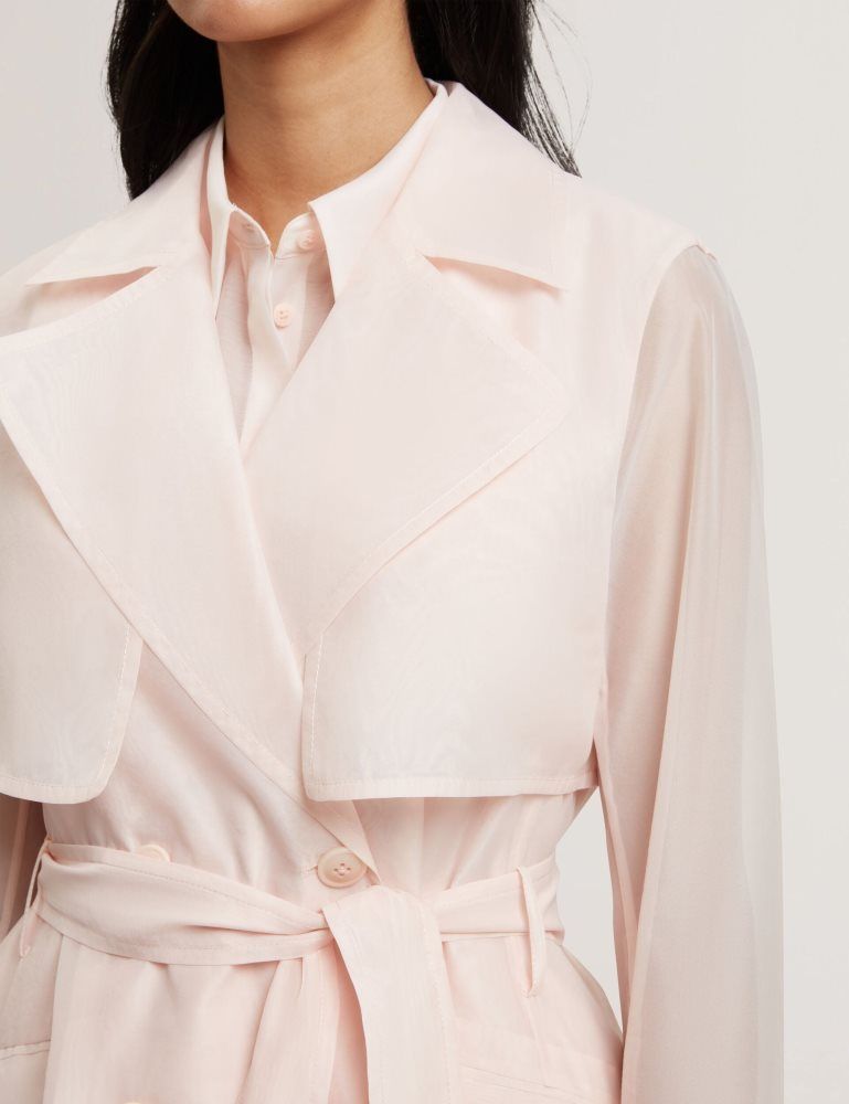 Ted Baker Aplysia - Organza Trench Coat With Storm Flaps Anzüge Damen Rosa | 536182-RJK