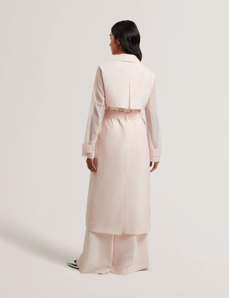 Ted Baker Aplysia - Organza Trench Coat With Storm Flaps Anzüge Damen Rosa | 536182-RJK