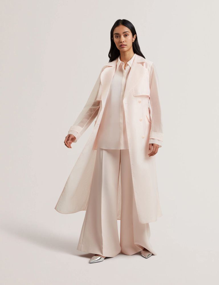 Ted Baker Aplysia - Organza Trench Coat With Storm Flaps Anzüge Damen Rosa | 536182-RJK