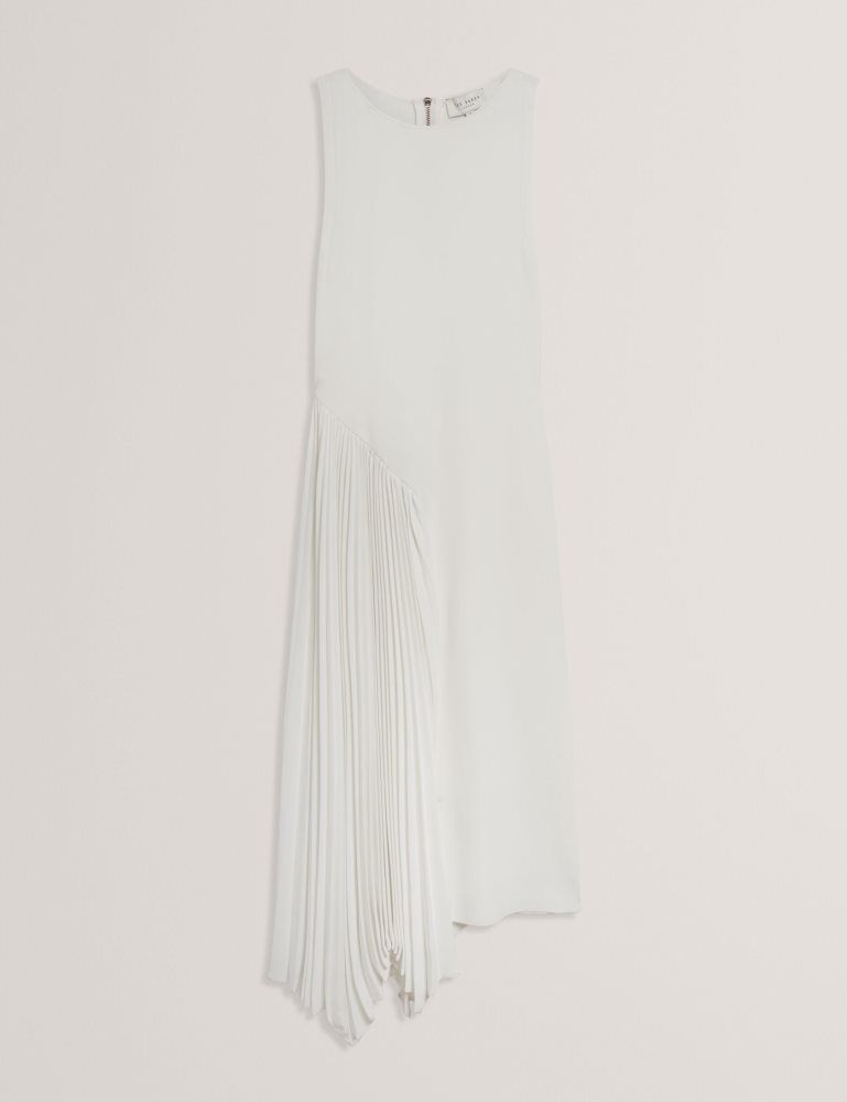 Ted Baker Azzina - Pleated Panel Sleeveless Knitted Midi Dress Kleid Damen Weiß | 782159-QCO