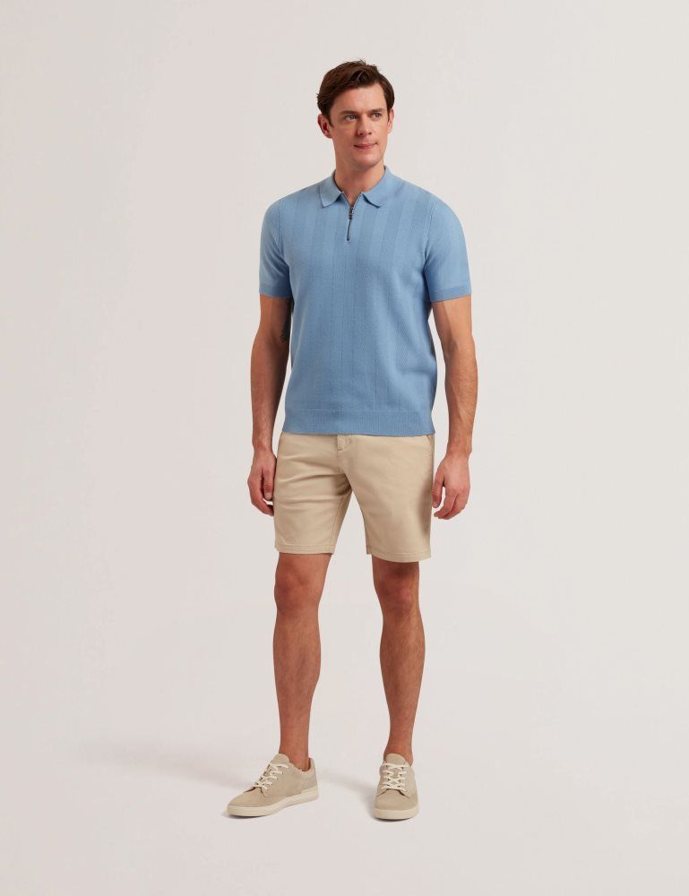 Ted Baker Barnham - Regular Fit Cotton Blend Chino Shorts Kurze Hose Herren Grau | 850942-FNE