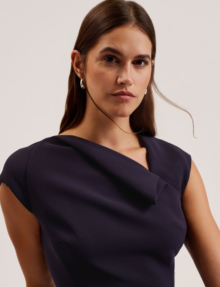Ted Baker Bayree - Folded Neckline Pencil Midi Dress Anzüge Damen Navy | 095726-LYE
