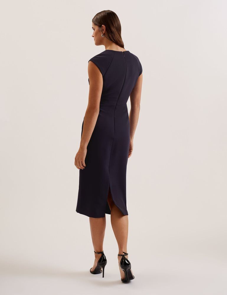 Ted Baker Bayree - Folded Neckline Pencil Midi Dress Anzüge Damen Navy | 095726-LYE