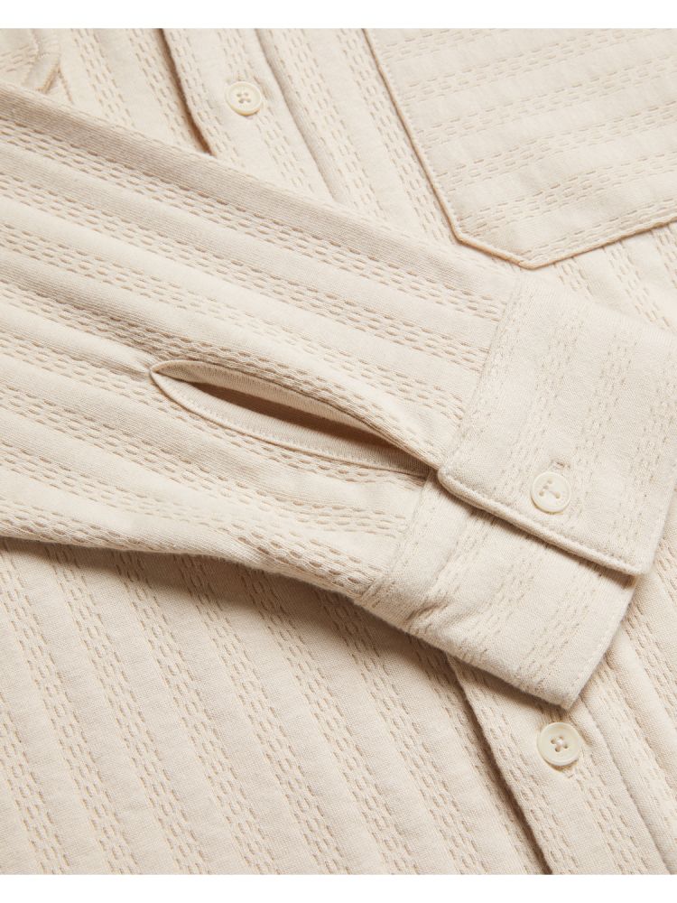 Ted Baker Belza - Textured Cotton Utility Pocket Overshirt Hoodie Herren Beige | 423915-NIP