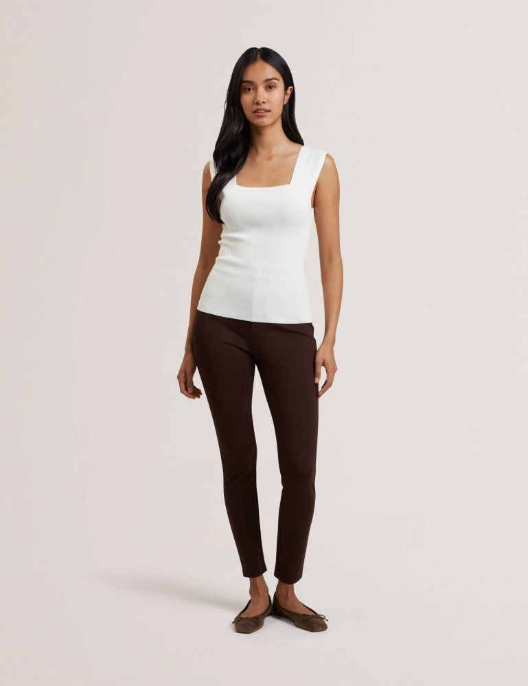 Ted Baker Binkkii - Square Neck Wide Strap Knitted Top T-shirts Damen Weiß | 490157-MTN