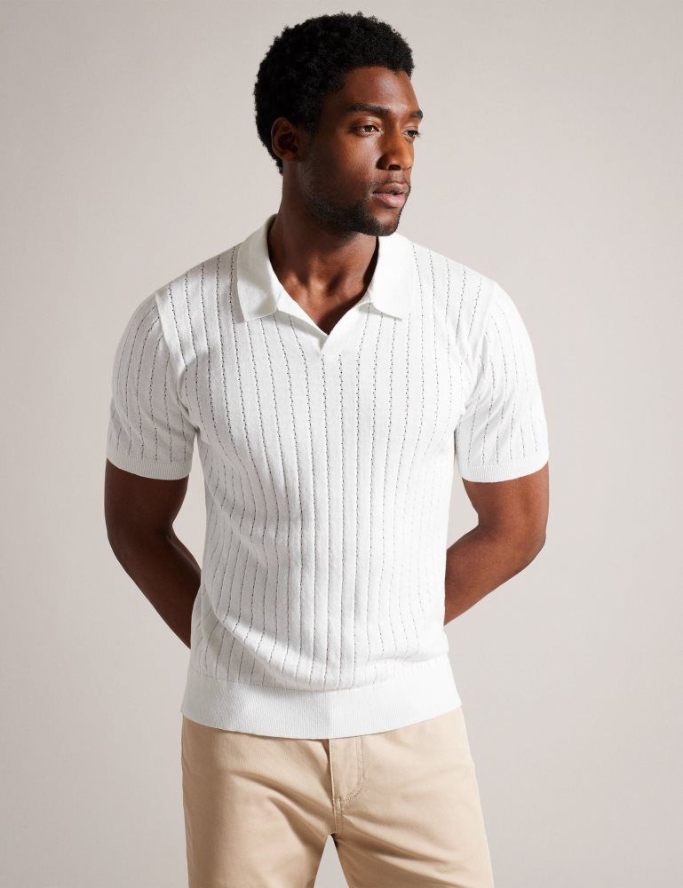 Ted Baker Botany - Short Sleeve Regular Open Collar Polo Oberteile Herren Weiß | 618420-YMQ