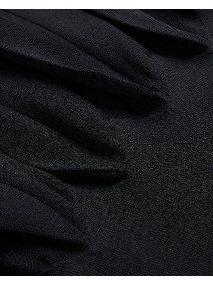 Ted Baker Canddy - Pleated Hem Bodycon Knit Mini Dress Kleid Damen Schwarz | 139520-GFE