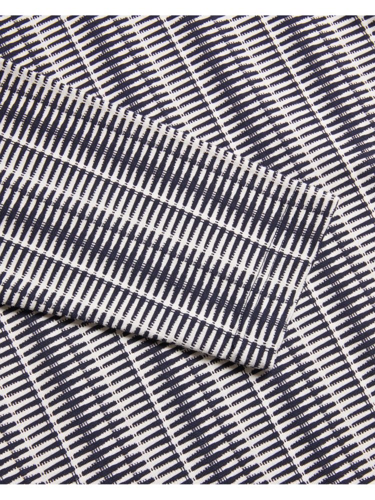 Ted Baker Capuzzo - Long Sleeve Geo Stripe Zip Polo Shirt Oberteile Herren Navy | 057283-LBA