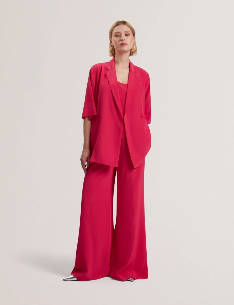 Ted Baker Carloe - Silk Short Sleeve Blazer Anzüge Damen Fuchsie | 519326-UPY