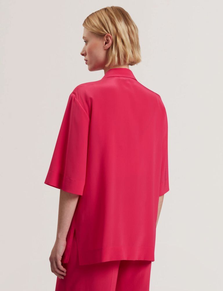Ted Baker Carloe - Silk Short Sleeve Blazer Anzüge Damen Fuchsie | 519326-UPY