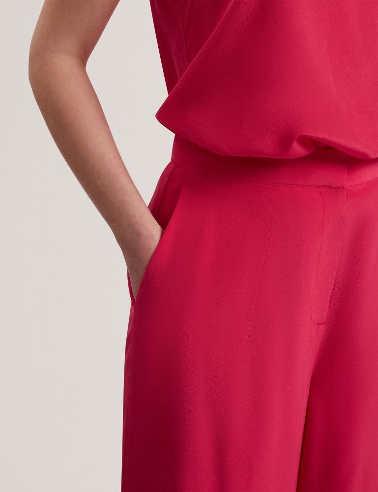 Ted Baker Carloet - Silk Wide Leg Tailored Trousers Anzüge Damen Fuchsie | 670418-GFB