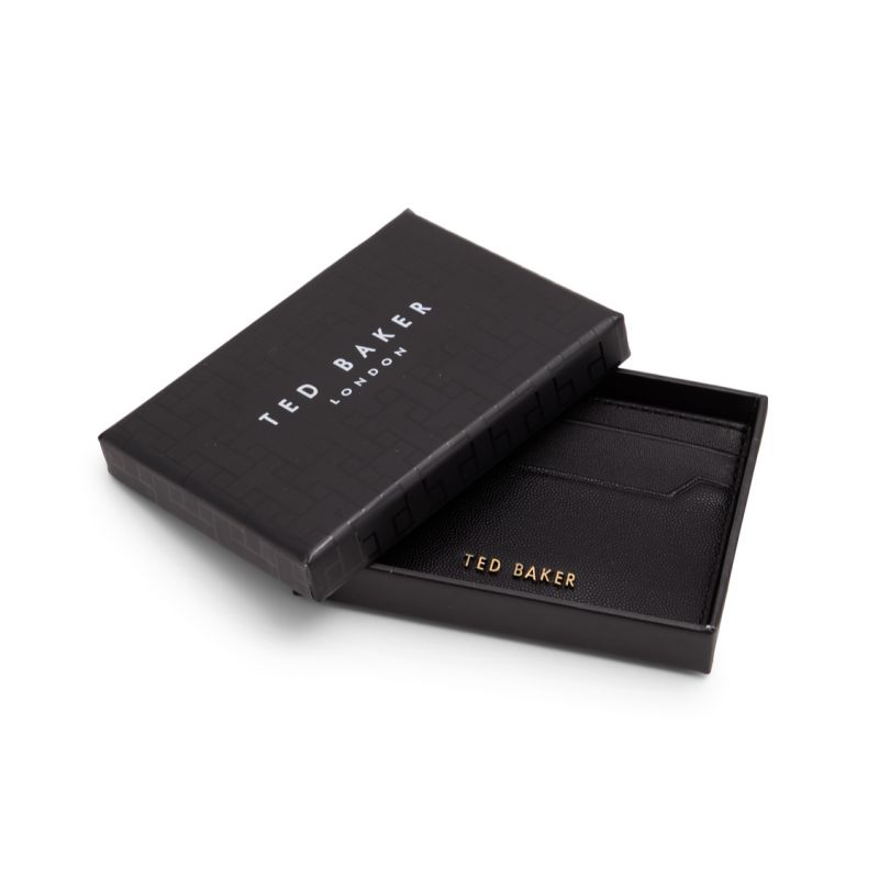 Ted Baker Cavendish - Caviar Leather Slim Card Holder Geldbörse Herren Schwarz | 475980-DFC