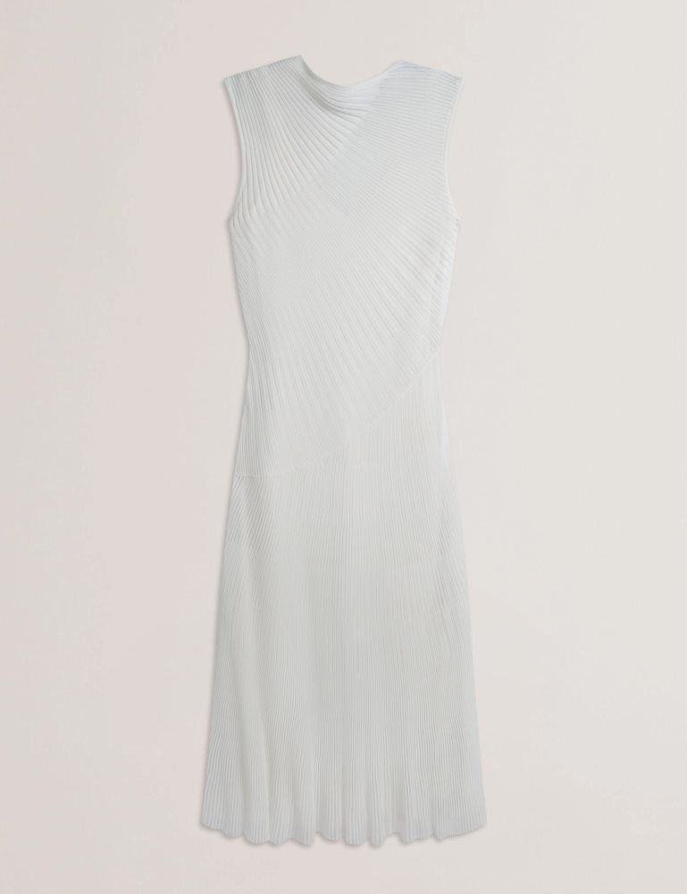 Ted Baker Celyina - Sheer Detail Textured Knit Midaxi Dress Kleid Damen Weiß | 079345-IYK