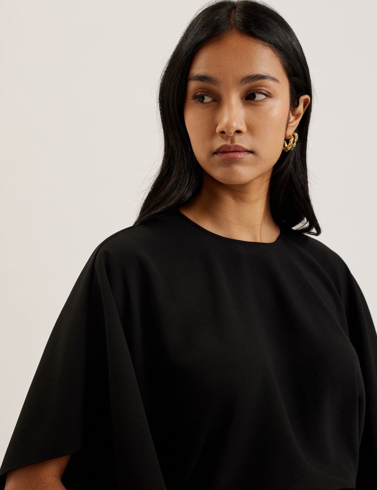 Ted Baker Cherika - Batwing Short Sleeve Woven Blouse T-shirts Damen Schwarz | 785241-LRE