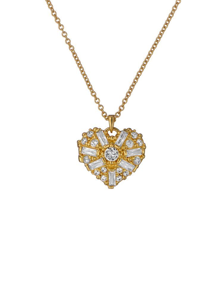 Ted Baker Cherish - Crystal Heart Locket Pendant Necklace Schmuck Damen Gold | 240859-UPG