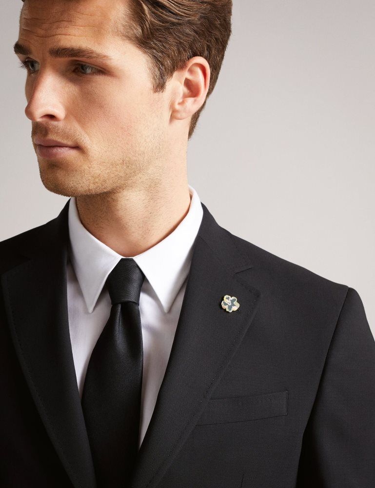Ted Baker Classic - Wool Suit Jacket Anzüge Herren Schwarz | 185739-VZF