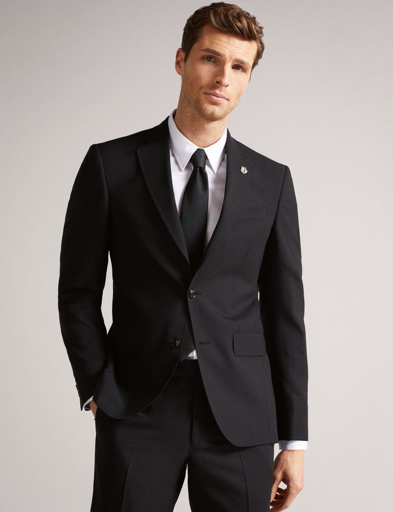Ted Baker Classic - Wool Suit Jacket Anzüge Herren Schwarz | 185739-VZF