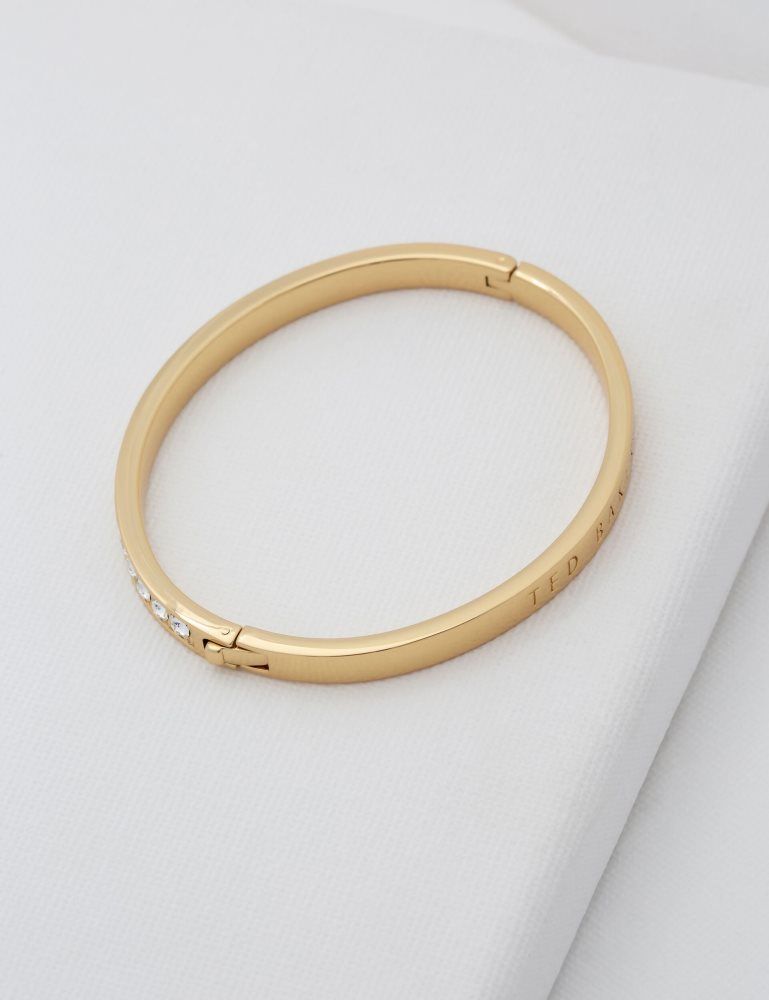 Ted Baker Clemara - Crystal Hinge Bangle Bracelet Schmuck Damen Gold | 176582-BOU