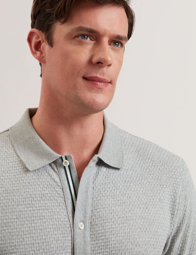 Ted Baker Connyr - Short Sleeve Button Through Polo Oberteile Herren Grau | 308479-EIP