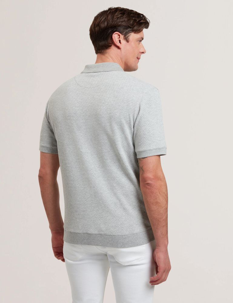 Ted Baker Connyr - Short Sleeve Button Through Polo Oberteile Herren Grau | 308479-EIP