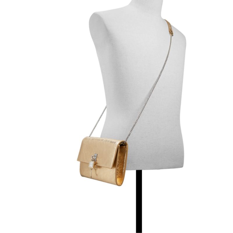 Ted Baker Cyra - Metallic Leather Padlock Crossbody Bag Umhängetasche Damen Gold | 387594-KVN