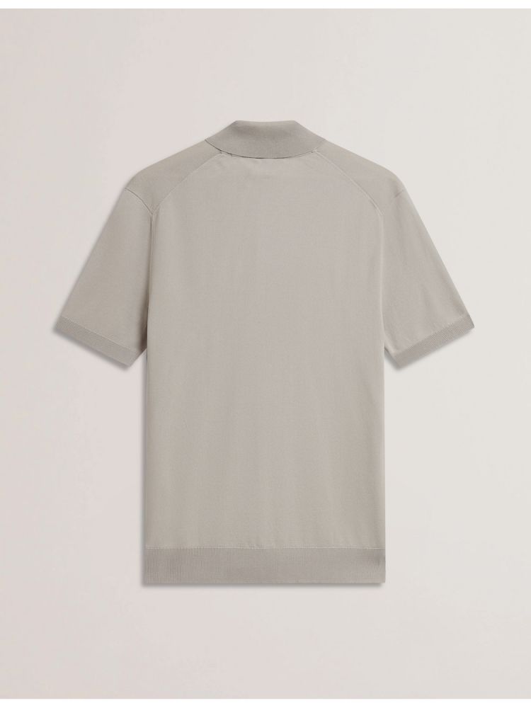 Ted Baker Daldin - Zip Collar Stretch Knit Polo Shirt Oberteile Herren Grau | 704259-UVS