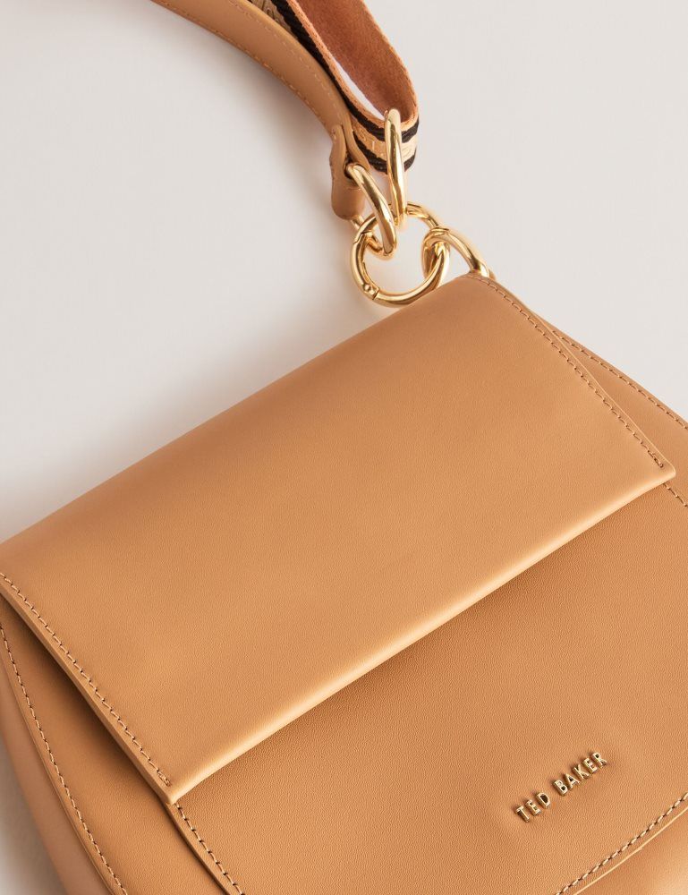 Ted Baker Darcell - Leather Webbing Crossbody Satchel Bag Umhängetaschen Damen Grau Braun | 978106-TOY