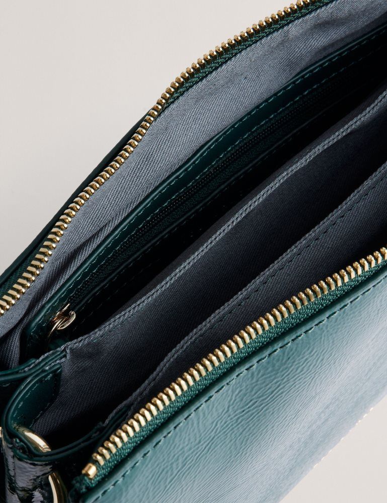 Ted Baker Dawcey - Crinkled Patent Leather Crossbody Bag Umhängetaschen Damen Grün | 830271-DZB