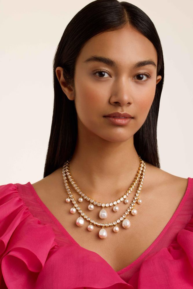 Ted Baker Divinaa - Pearl & Crystal Statement Necklace Schmuck Damen Gold | 271965-TFE