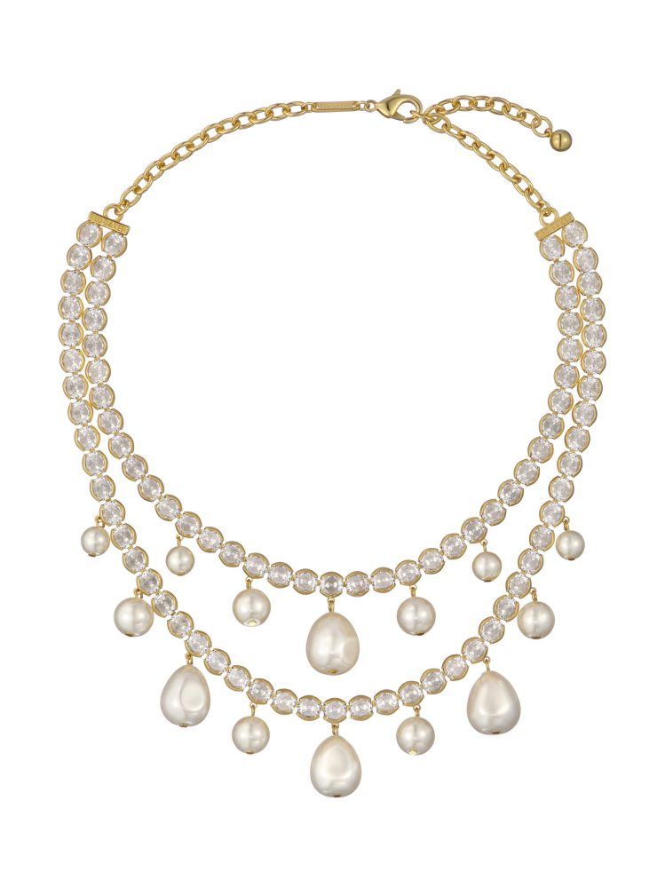 Ted Baker Divinaa - Pearl & Crystal Statement Necklace Schmuck Damen Gold | 271965-TFE