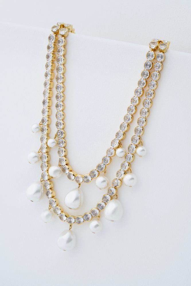 Ted Baker Divinaa - Pearl & Crystal Statement Necklace Schmuck Damen Gold | 271965-TFE