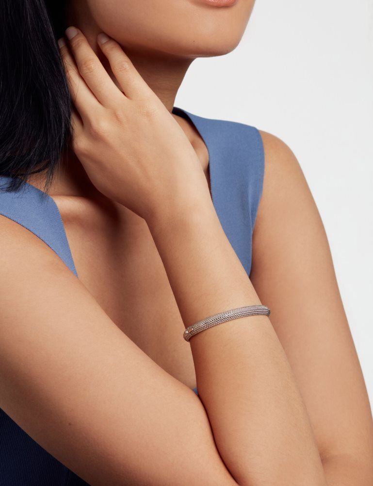 Ted Baker Dotett - Dotted Texture Hinged Bangle Bracelet Schmuck Damen Silber | 013526-CIL