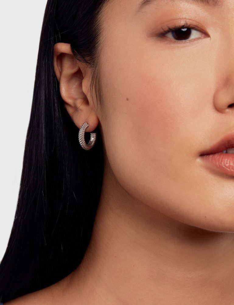 Ted Baker Dotetta - Dotted Texture Hoop Earrings Schmuck Damen Silber | 680574-KVW