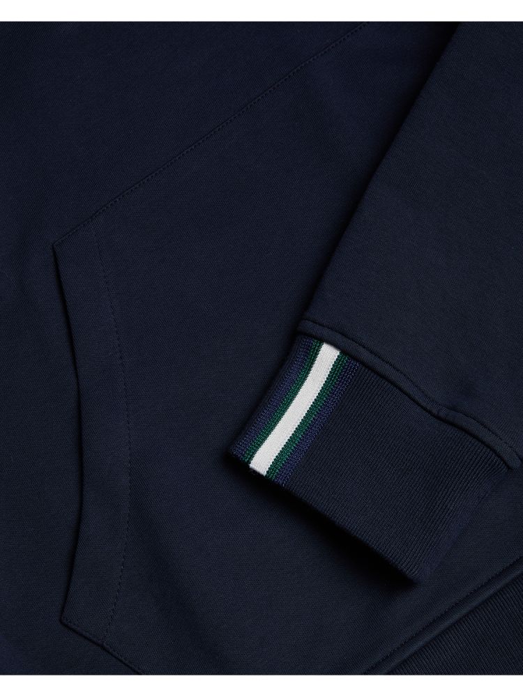 Ted Baker Drotow - Logo Detail Cotton Blend Hoodie Oberteile Herren Navy | 487015-RLB