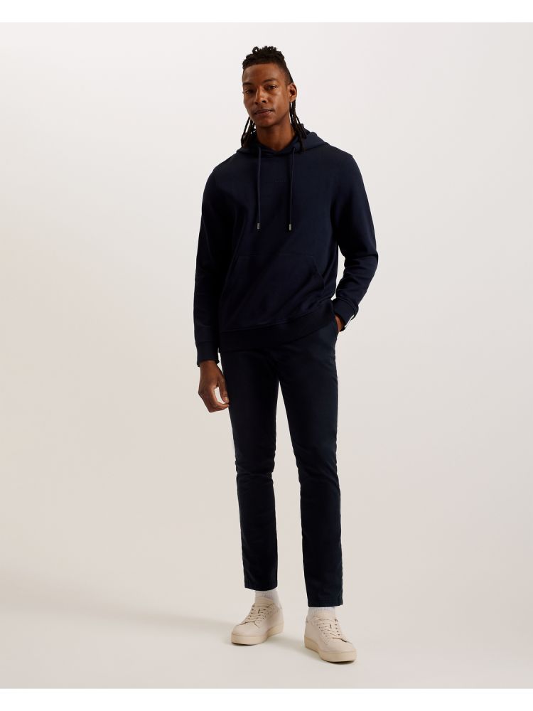 Ted Baker Drotow - Logo Detail Cotton Blend Hoodie Oberteile Herren Navy | 487015-RLB