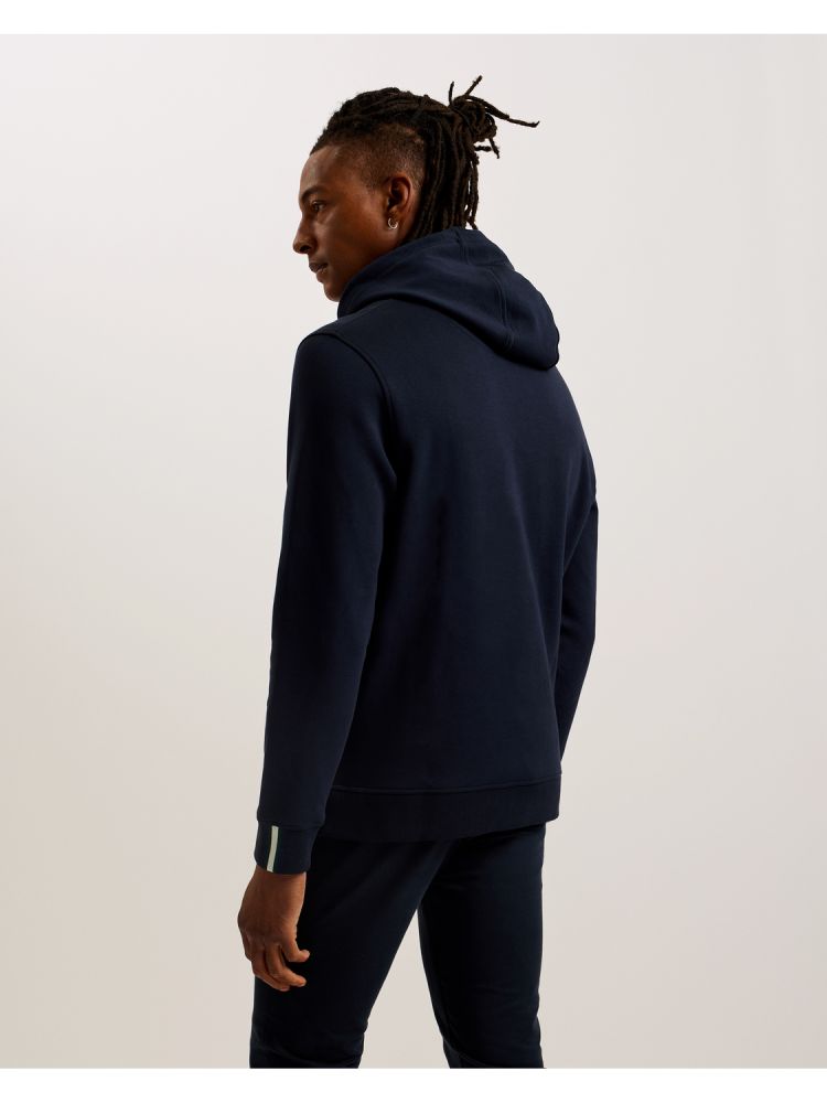 Ted Baker Drotow - Logo Detail Cotton Blend Hoodie Oberteile Herren Navy | 487015-RLB