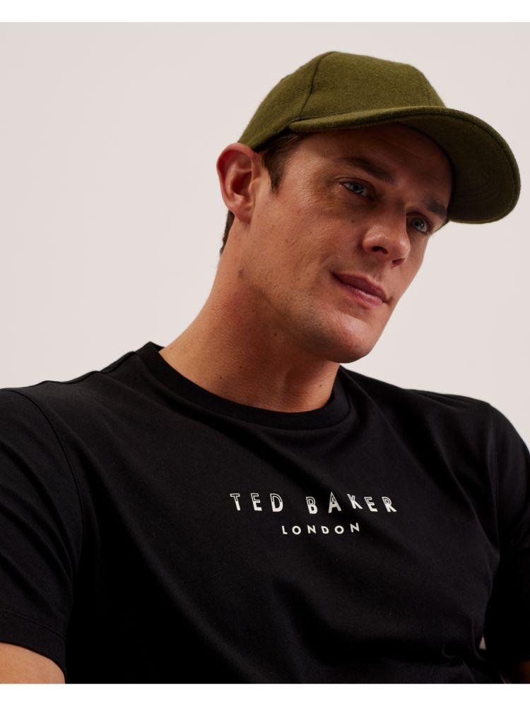 Ted Baker Eddiii - Embroidered Logo Woollen Baseball Cap Hats, Gloves & Scarves Herren Khaki | 478305-EQJ