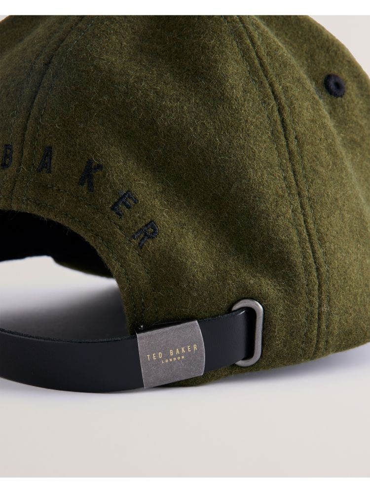 Ted Baker Eddiii - Embroidered Logo Woollen Baseball Cap Hats, Gloves & Scarves Herren Khaki | 478305-EQJ