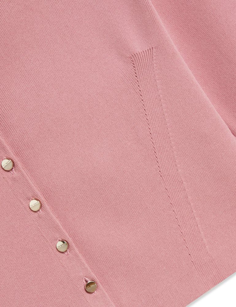 Ted Baker Emoriyy - Cropped Crew Neck Knitted Cardigan T-shirts Damen Rosa | 692415-CJB