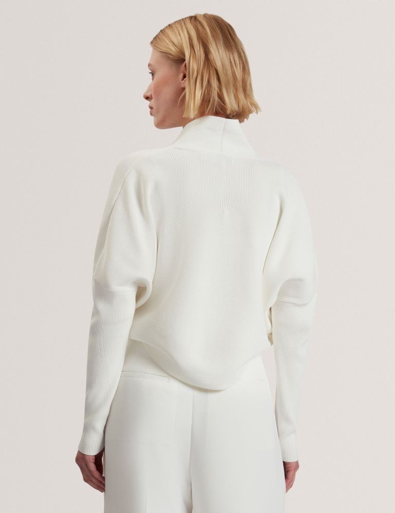 Ted Baker Erhan - Ribbed Knit Cropped Bolero Cardigan Pullover Damen Weiß | 305726-DXU