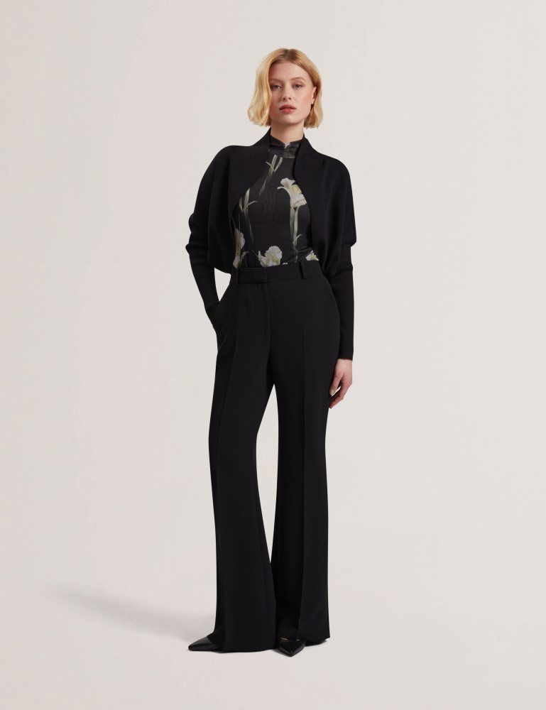 Ted Baker Erhan - Ribbed Knit Cropped Bolero Cardigan T-shirts Damen Schwarz | 093586-WEX