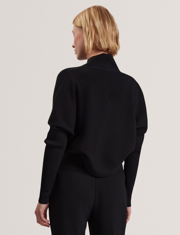 Ted Baker Erhan - Ribbed Knit Cropped Bolero Cardigan T-shirts Damen Schwarz | 093586-WEX